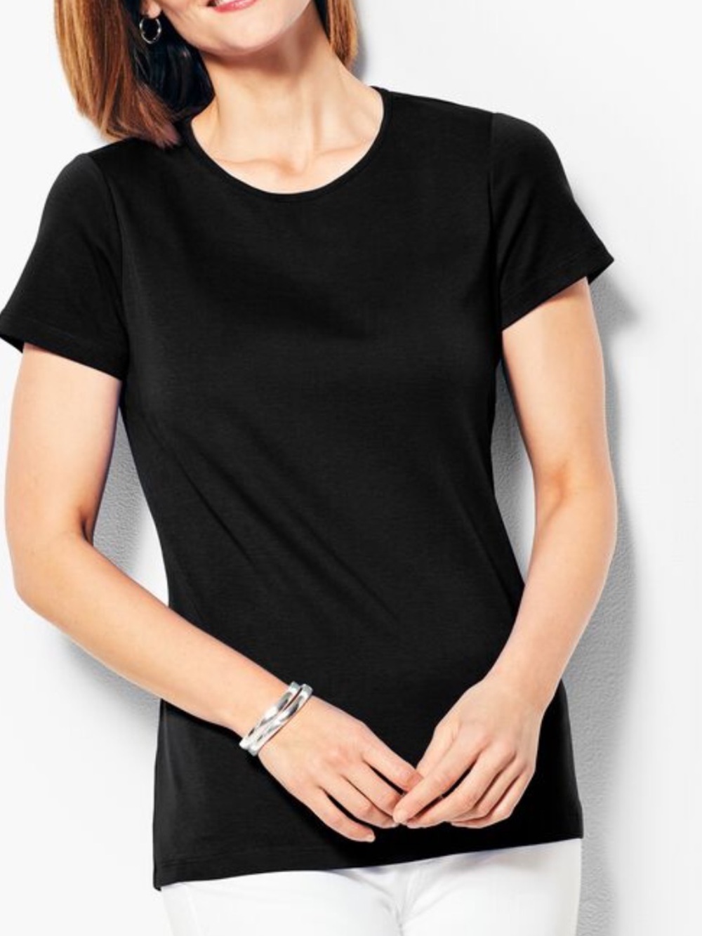 The Talbots Tee Women's L 100% Pima Cotton Black Short Sleeve
Casual NWOT